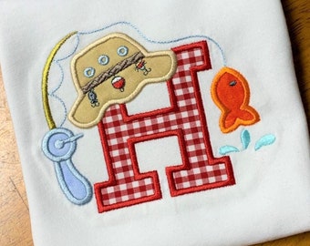 Fishing Embroidered Letter Shirt: Personalized Summer Clothes