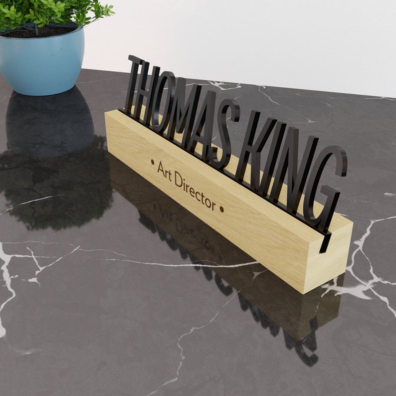 Wood Desk Name Plate Name Plate for Desk Desk Etsy