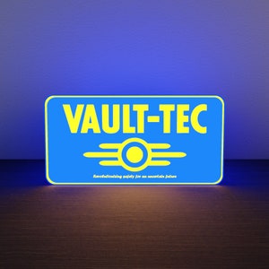 Fallout Vault-Tec LED Lamp - Night Lamp, Made by 3D Printer, Table Top or Wall Mountable