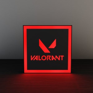 Valorant LED Lamp- Night Lamp, Made by 3D Printer, RGB(Changeable Color), Usb Powered, Table Top or Wall Mountable, Gamer Gift, Gaming Decor