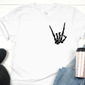 Skeleton Hand Shirt, Halloween Shirt, Skeleton Rock Shirt, Halloween Skeleton T-Shirt, Skeleton Hand Halloween, Horror Shirt, Halloween Gift