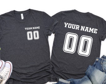 Custom Team Name & Number T-Shirt: Personalized Sports Jersey