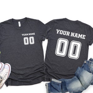 Custom Team Name & Number T-Shirt: Personalized Sports Jersey