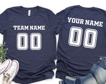 Custom Team Name & Number Jersey Shirt: Personalized Sports Tee