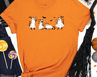 Funny Ghost Cat Shirt, Halloween Cats Shirt, Ghost Cat t-shirt, Black Cat Shirt, Cat Lover Shirt, Cute Ghost Cat Shirt