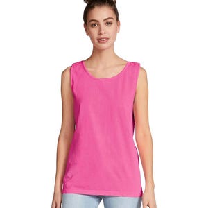 Comfort Colors® Blank Tank Top, 9360 Garment Dyed Heavyweight 100% Cotton Tank Top, Unisex Fit Soft Vintage Look, Cute Summer Tanks image 2
