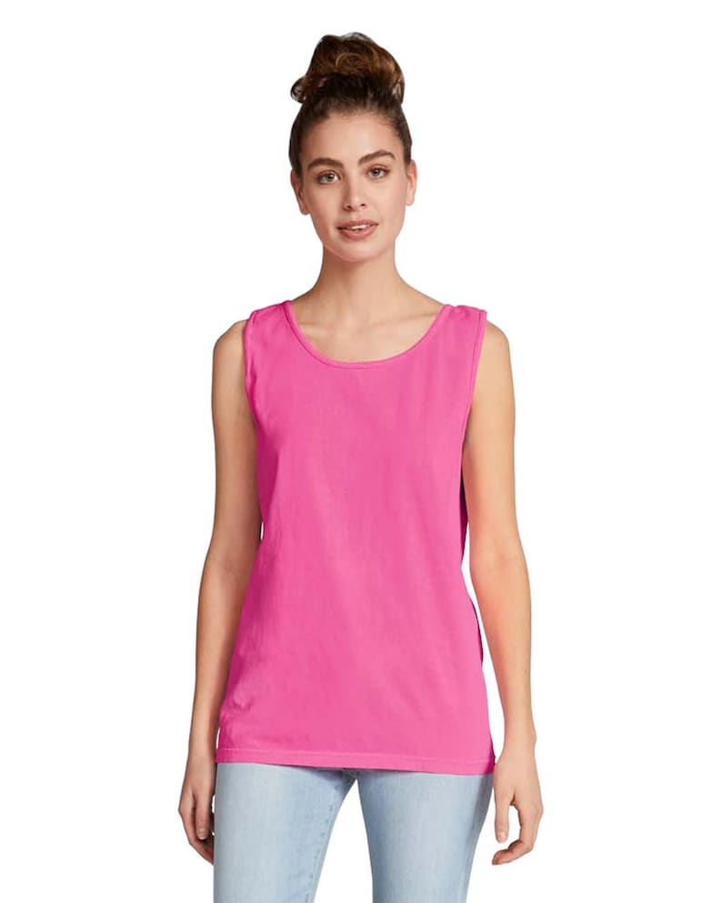 Comfort Colors® Blank Tank Top, 9360 Garment Dyed Heavyweight 100% Cotton Tank Top, Unisex Fit Soft Vintage Look, Cute Summer Tanks image 2