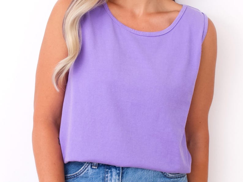 Comfort Colors® Blank Tank Top, 9360 Garment Dyed Heavyweight 100% Cotton Tank Top, Unisex Fit Soft Vintage Look, Cute Summer Tanks image 9