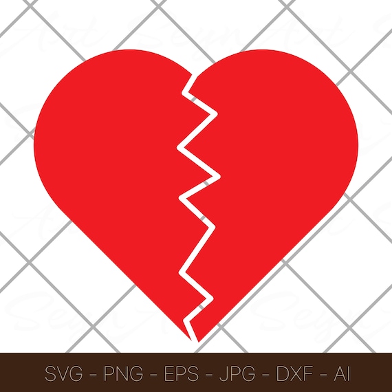 Broken Heart Svg Hearts Png Cricut Instant Download Ai Dxf | Etsy Canada