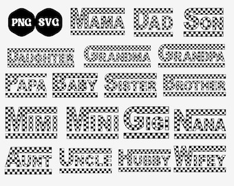 Paquete SVG PNG de familia a cuadros, paquete a cuadros, SVG a cuadros de mamá, mini PNG a cuadros, paquete SVG a cuadros, sublimación de camisa a cuadros