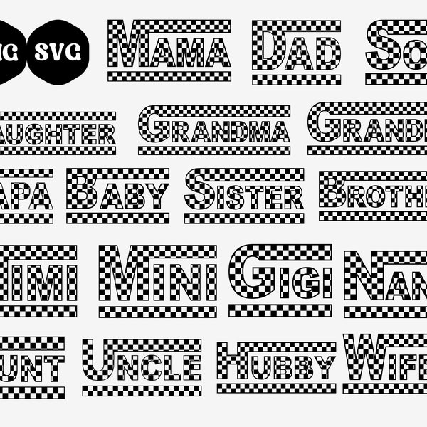 Checkered Family SVG PNG Bundle, Checkered Bundle, Mama Checkered SVG, Mini Checkered Png, Checkered Svg Bundle, Checkered Shirt Sublimation