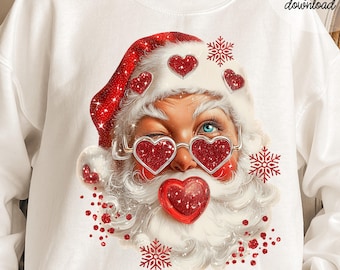 Papai Noel vintage PNG, Papai Noel retrô de Natal PNG, Feliz Natal PNG, Papai Noel retrô PNG, Natal vintage com glitter PNG, Papai Noel com glitter PNG