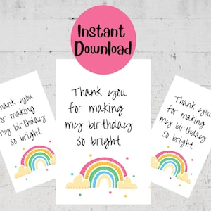 Thanks For Making My Birthday Bright  / Birthday Party Printable / Party Favor Tag
