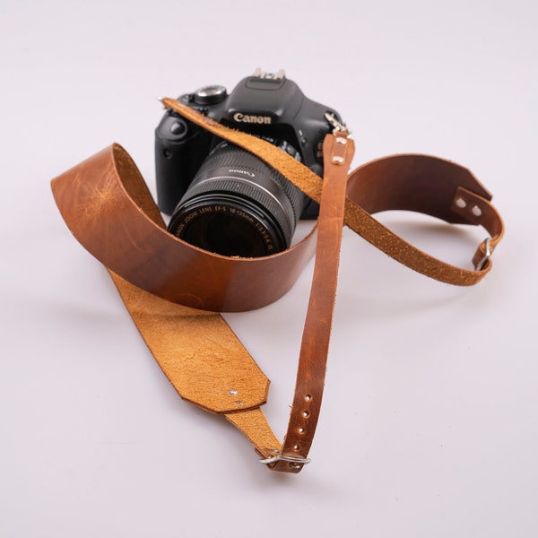 Personalized Leather Camera Strap Gift Custom Strap for Photographers DSLR Camera Holder  Gift for him Gift for Her Brown / Black/Grey/Green