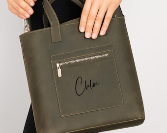 Bolso de hombro personalizado de piel de primera calidad para mujer, bolso de mano para uso diario, bolso de trabajo y de viaje, elegante bolso de compras, regalo para mamá y ella.