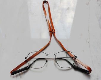 Handmade Full Grain Leather Sunglass Strap: Adjustable Eyewear Retainer