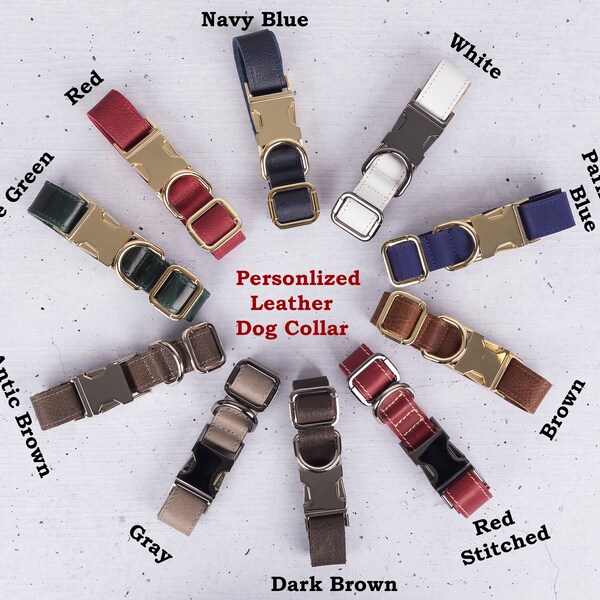 Leather Dog Collars Etsy UK