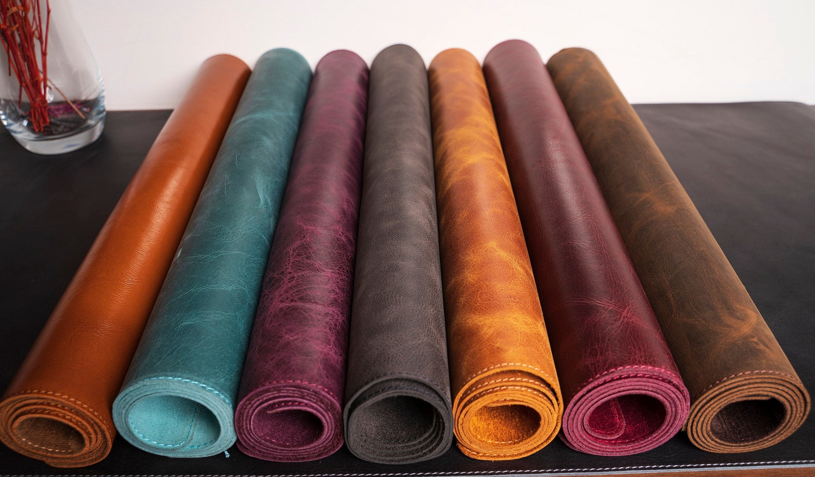 Personalized Genuine Leather Desk Mat Decor Minimalist Etsy