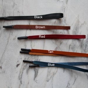 Personalized Leather Sunglasses Strap – Thin Full Grain Eyewear Cord, Handmade Glasses Holder for Men & Women