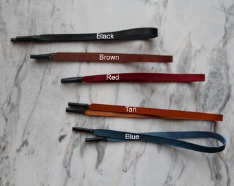 Personalized Leather Sunglasses Strap – Thin Full Grain Eyewear Cord, Handmade Glasses Holder for Men & Women