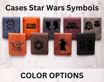 Star Wars Leather Personalized Wallet Men&#39;s Wallet Engraved Wallet Best Man Leather Custom Wallet Gift for Boyfriend Men&#39;s RFID Wallet Case