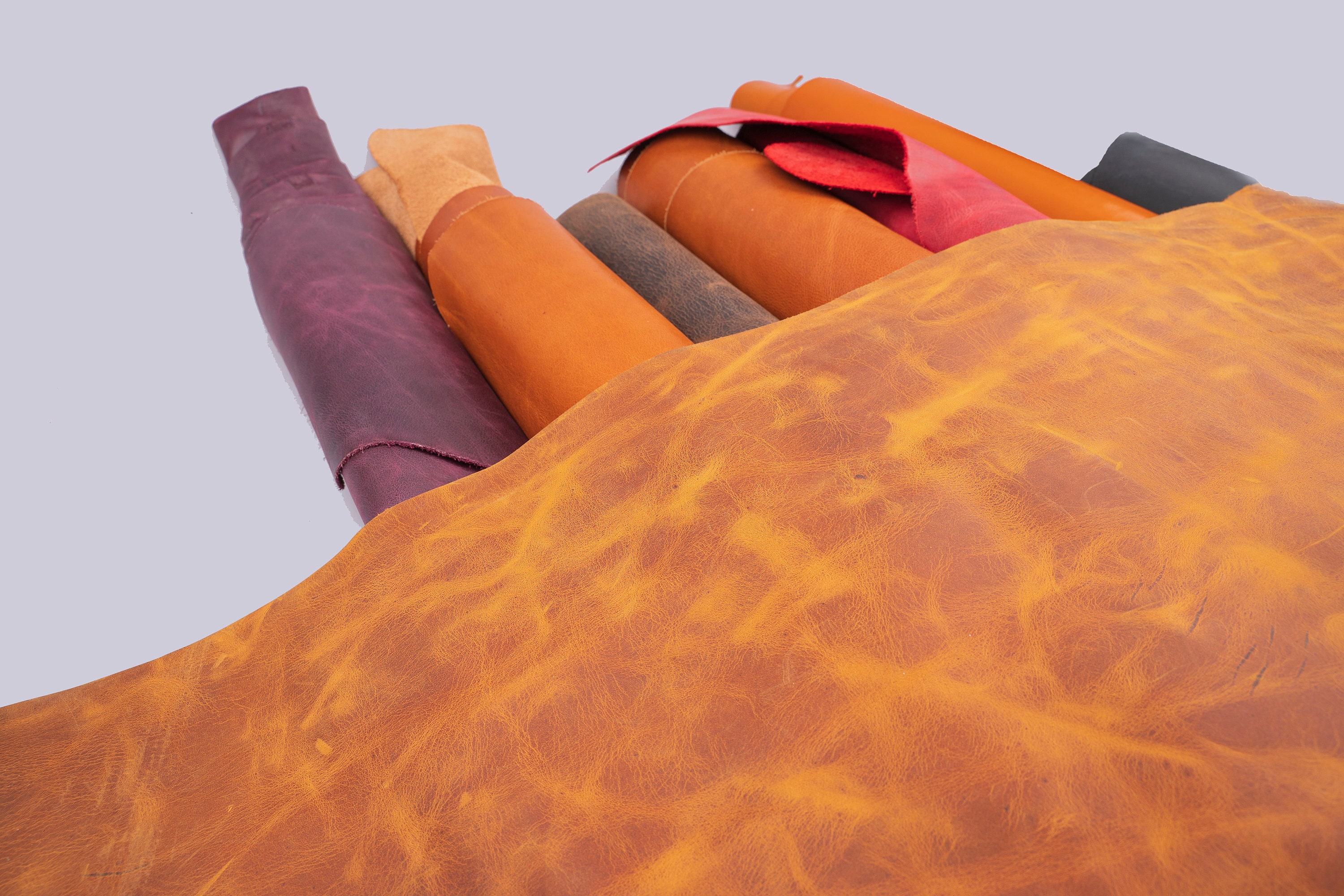 Genuine Leather Full Grain Oil Tanned Crazy Cowhide Etsy UK