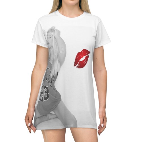 sexy t shirt dress [Elegant Dress] Heat-Transfer Printed T-Shirt Dress, Slim-Fit Bodycon Dress, One-Piece Dress, Round Neck, Slightly Elastic And Breathable Fabric have piece. HGps8w Womens Off The Shoulder