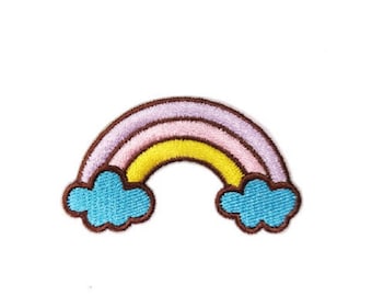 Rainbow Cloud Embroidered Patch – Iron On Applique