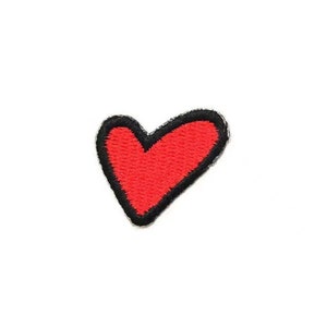 Heart Patch Red Heart Embroidered Patch Iron on sew on Craft