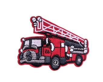 Écusson brodé camion de pompier – Applique à repasser/coudre 2,8 x 2,2 pouces