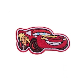 Car Patch- Race Car- Embroidered Patch- Sew on- Iron on- Red Car- Kids- Fun Craft Supply