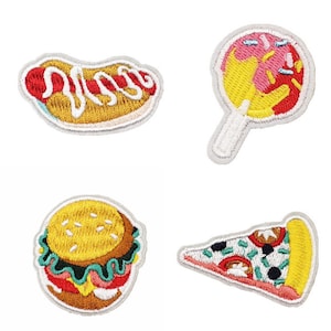 Fast Food Patch Embroidered Patch Burger Pizza Hotdog Patch