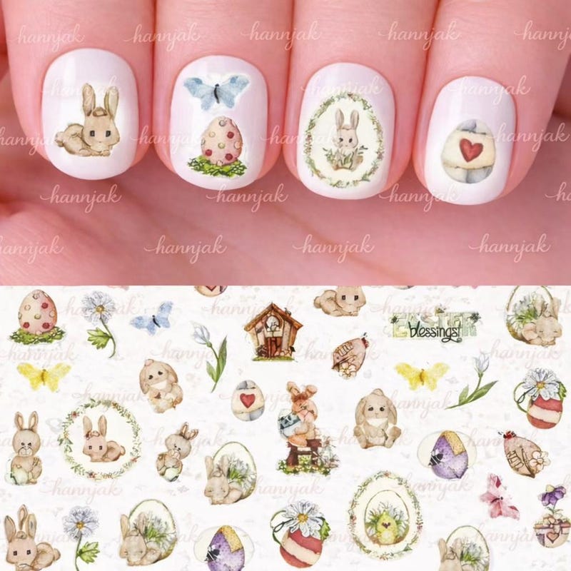 Easter Nail Sticker - Etsy UK