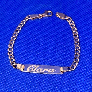 14K Gold Baby ID Bracelet, Baby Name Bracelet, Personalized Baby Gold Bracelet, Custom Baby Jewelry, Baby Boy Bracelet, Baby Girl Gift