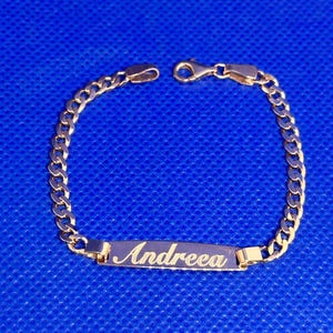 14K Real Gold Baby ID Bracelet, Personalize Baby Girl Boy Bracelet, Custom Baby Name Engrave, Baby Name Bracelet, Custom Child ID Bracelet