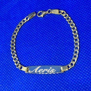 14K Gold Baby ID Bracelet, Baby Name Bracelet, Personalized Baby Gold Bracelet, Custom Baby Jewelry, Baby Boy Bracelet, Baby Girl Gift
