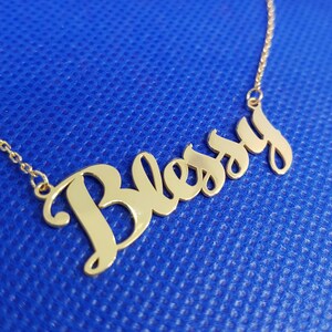 Personalized Name Necklace: 18K Gold Plated Sterling Silver Pendant