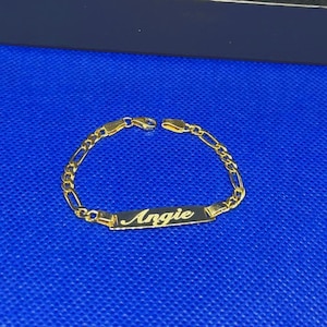 14K Real Gold Baby ID Bracelet, Personalize Baby Girl Boy Bracelet, Custom Baby Name Engrave, Baby Name Bracelet, Custom Child ID Bracelet