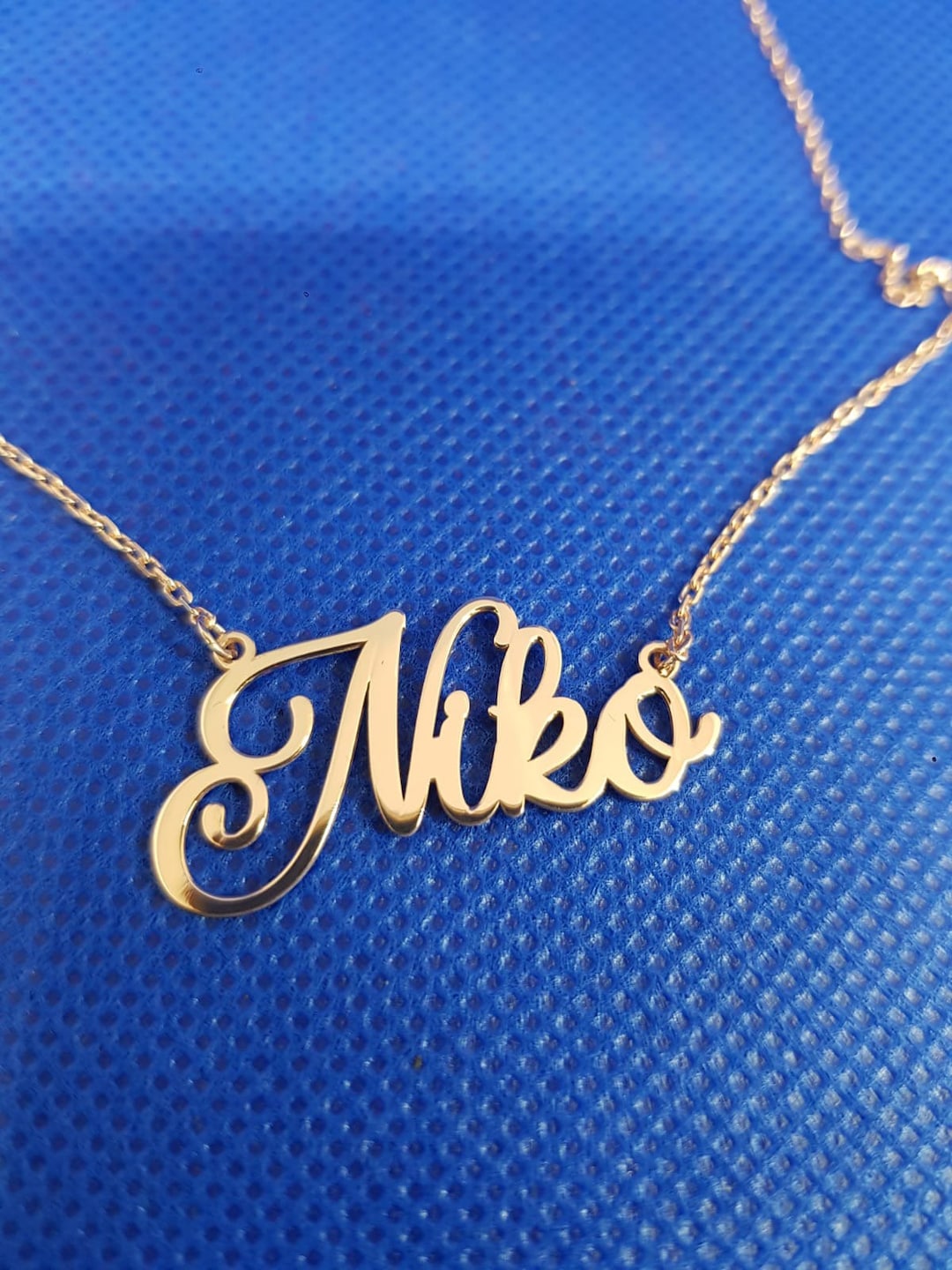 14K Gold Color Name Necklace, Personalized Name Necklace, Gold Name