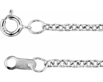 Rhodium Plated Sterling Silver 1.5mm Cable Chain