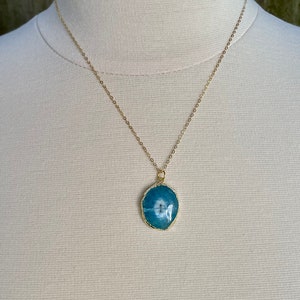 Blue Solar Quartz Necklace