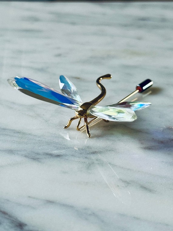 Retired Swarovski Crystal Dragonfly Stick Pin | R… - image 4