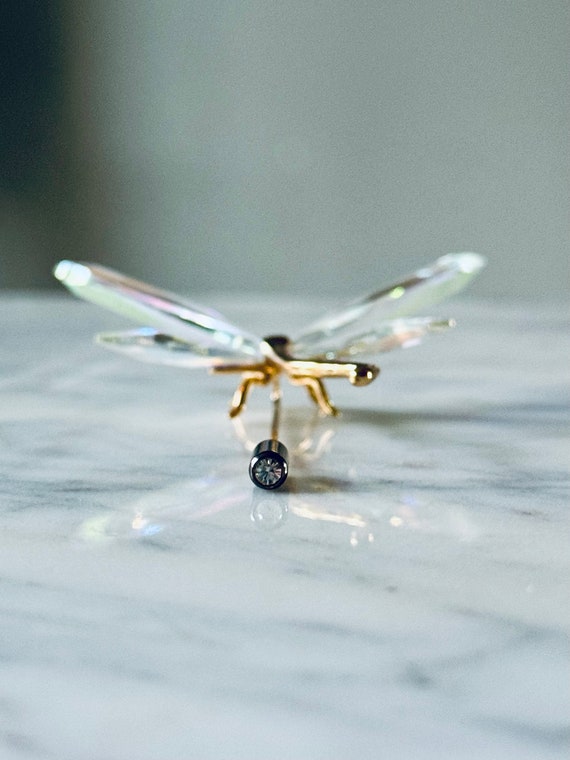 Retired Swarovski Crystal Dragonfly Stick Pin | R… - image 8