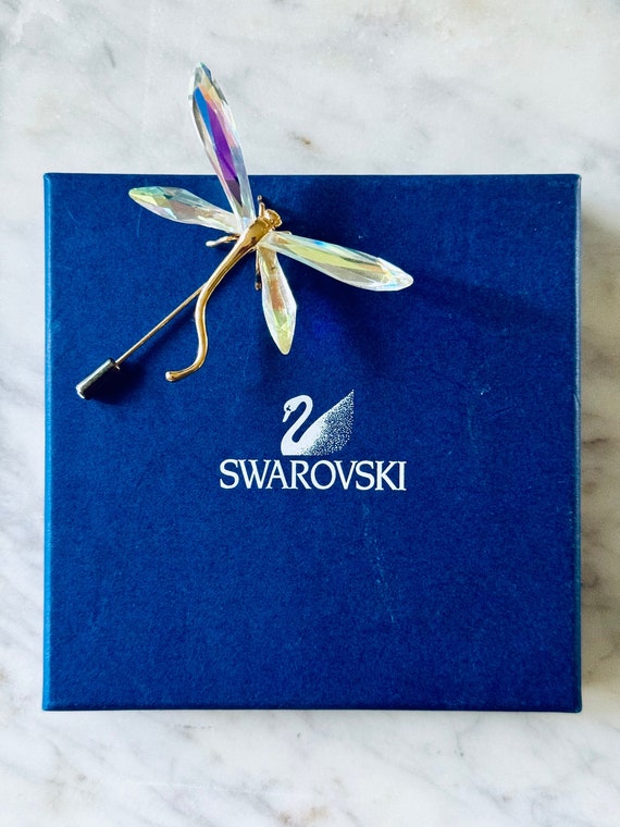 Retired Swarovski Crystal Dragonfly Stick Pin | R… - image 1