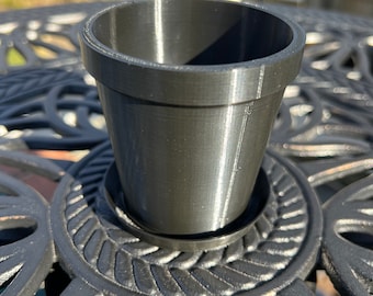 Small PLA Plastic Flower Pot | Eco-Friendly Planter with Base
