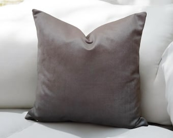 Funda de almohada de terciopelo marrón, almohadas modernas, decoración del hogar