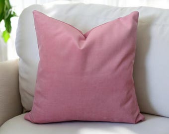 Funda de almohada de terciopelo rosa ruborizado, almohadas modernas, decoración del hogar