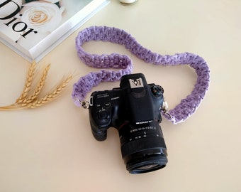 Lilac Macrame Camera Strap,Handmade Accessories,Camera Holder,Bohemian Camera Hanger,Christmas Gift,Photographer Gift