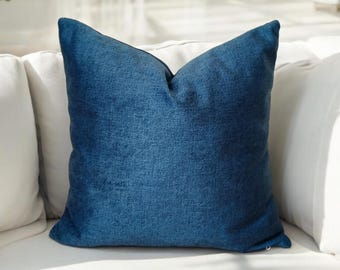 Funda de almohada de terciopelo azul marino, almohadas modernas, decoración del hogar, 18x18,20x20, decoración de la sala de estar