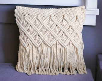 Boho Dekoratives Makramee Kissen Einzigartiges Handgefertigtes Geschenk
